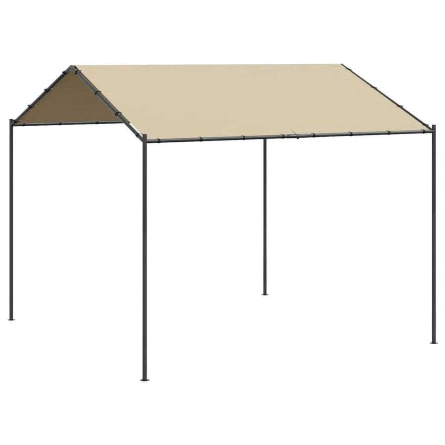 Tente à auvent beige 4x4 m acier et tissu - 2