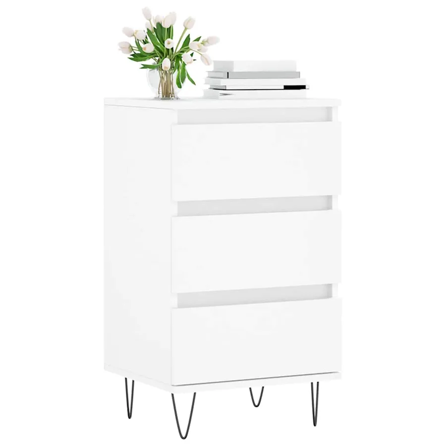 Buffet blanc 40x35x70 cm bois d’ingénierie - 3