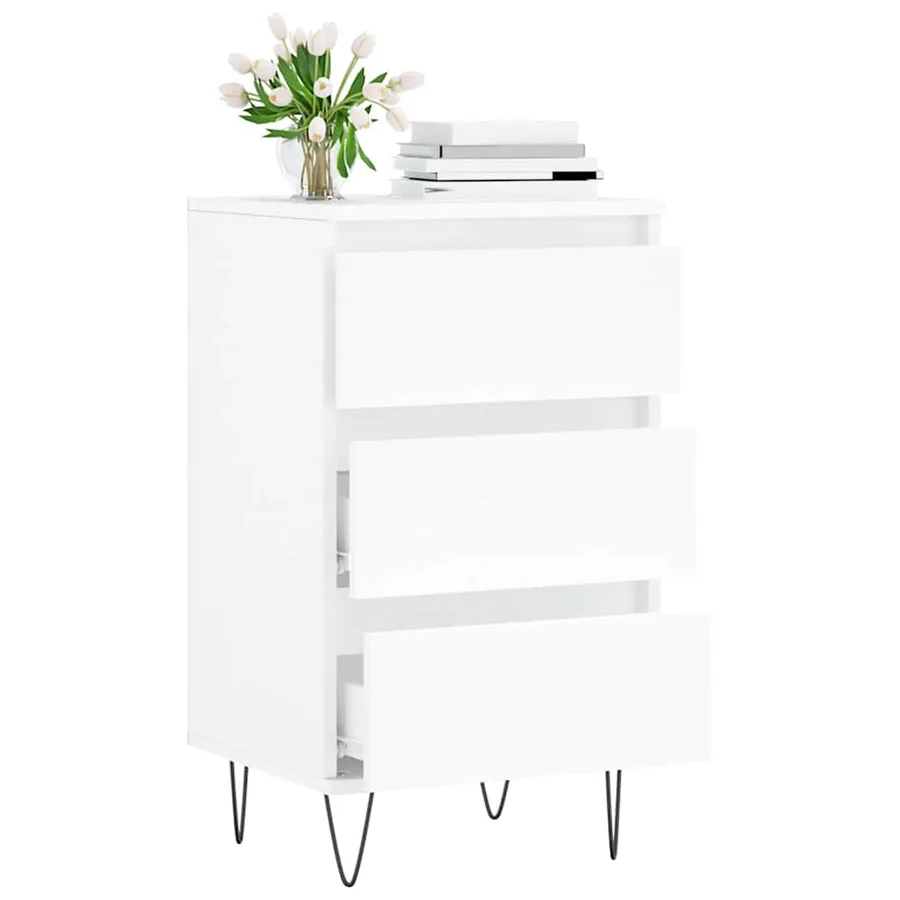 Buffet blanc 40x35x70 cm bois d’ingénierie - 4