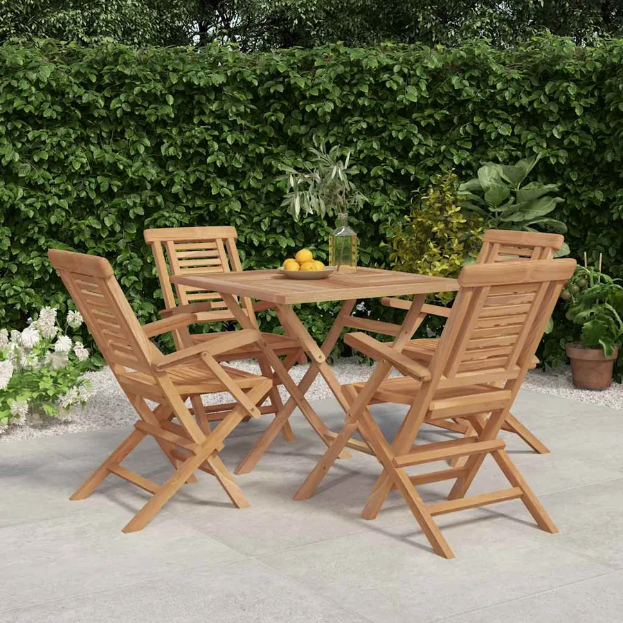 Ensemble à manger de jardin 5 pcs Bois de teck massif
