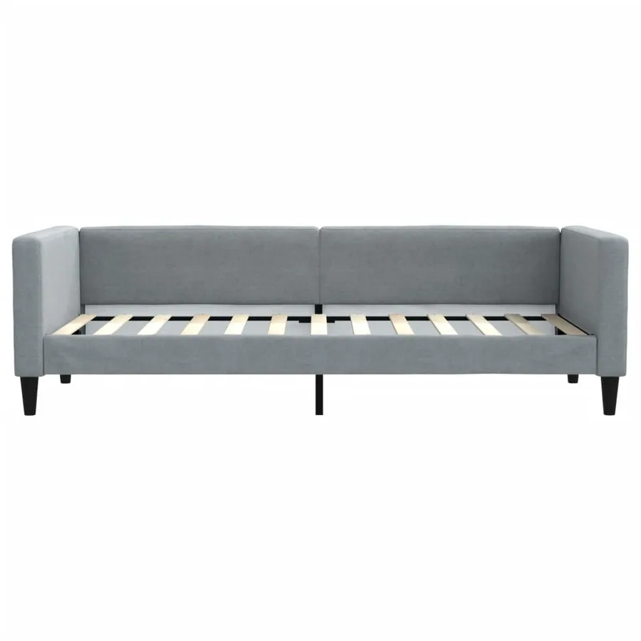 Lit de jour avec matelas gris clair 80x200 cm tissu - 4