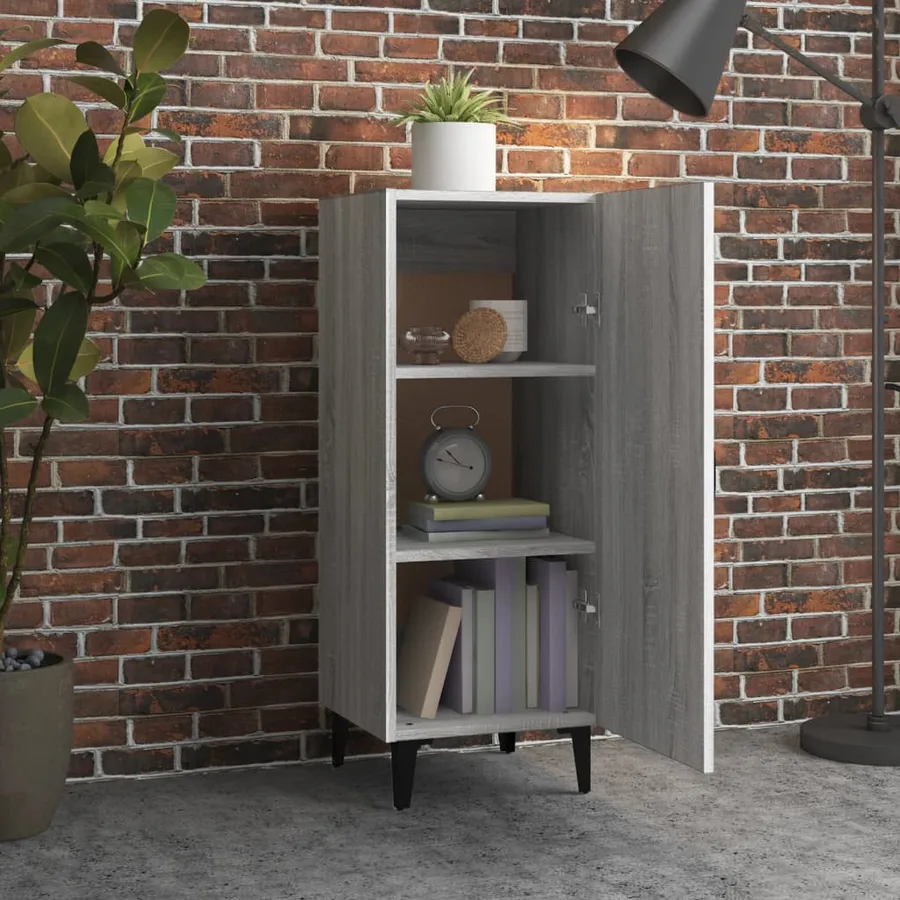 Buffet Sonoma gris 34,5x34x90 cm Bois d'ingénierie - 3