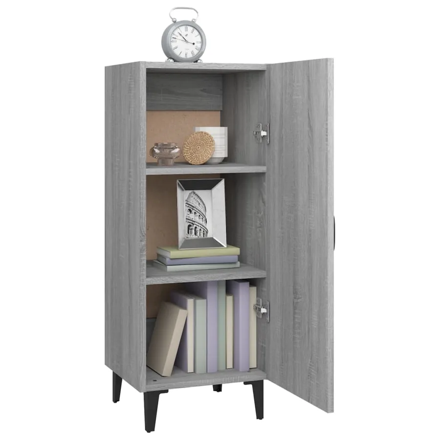 Buffet Sonoma gris 34,5x34x90 cm Bois d'ingénierie - 4