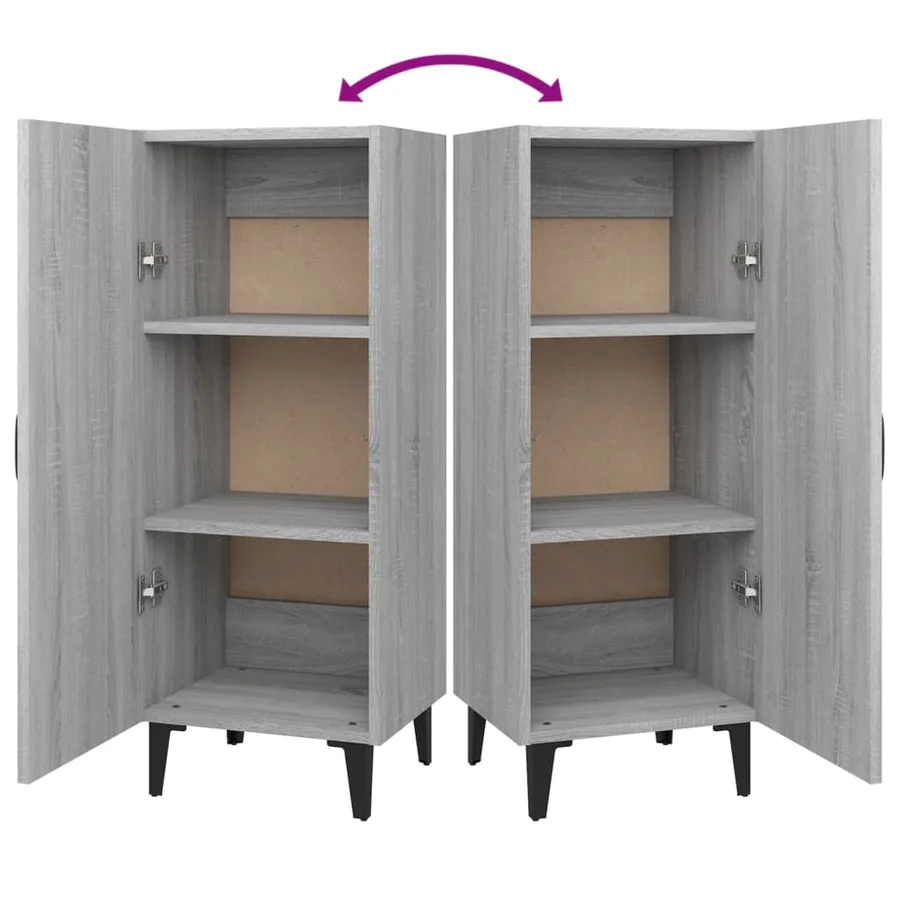 Buffet Sonoma gris 34,5x34x90 cm Bois d'ingénierie - 9