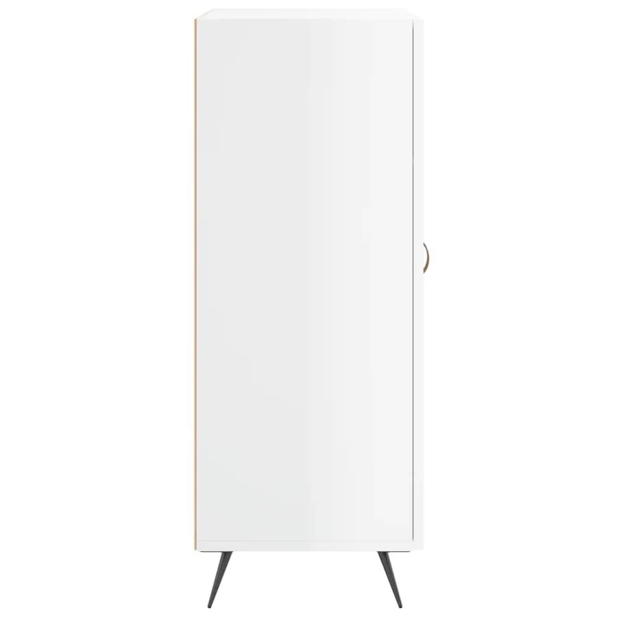 Buffet Blanc brillant 69,5x34x90 cm Bois d'ingénierie - 7