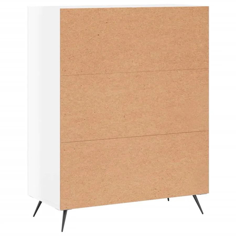 Buffet Blanc brillant 69,5x34x90 cm Bois d'ingénierie - 8