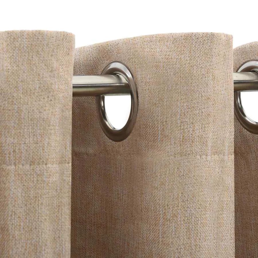 Rideaux occultants aspect lin avec œillets 2pcs beige 140x225cm - 3
