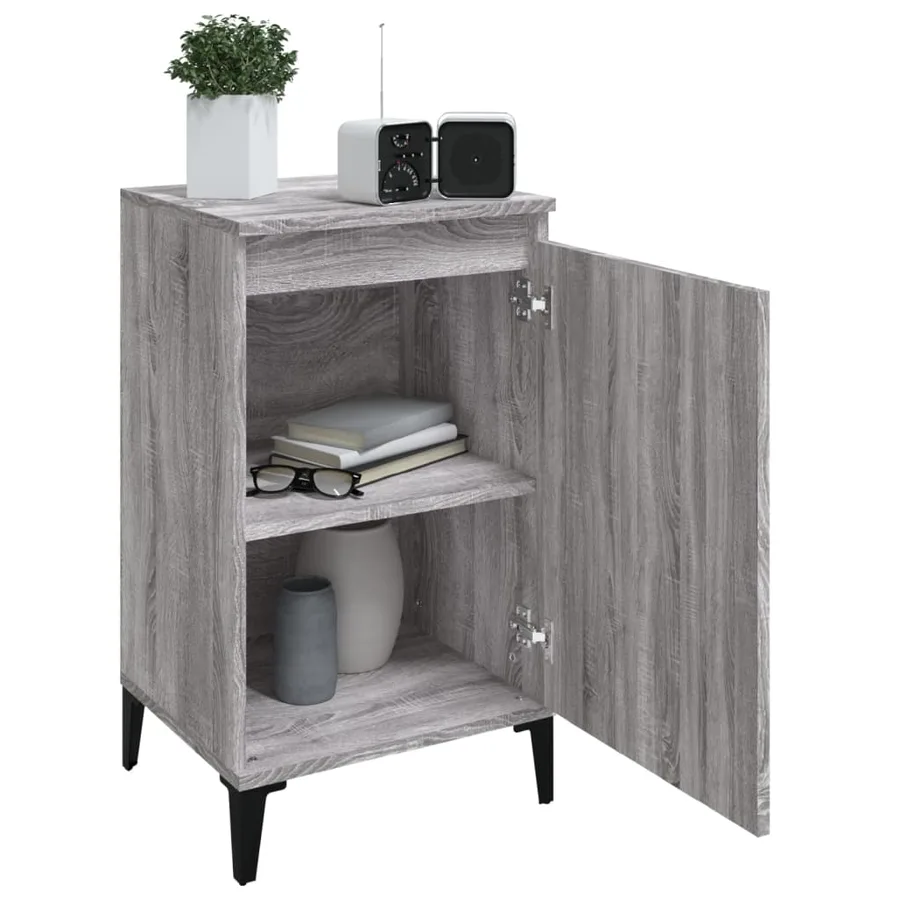 Table de chevet sonoma gris 40x35x70 cm bois d'ingénierie - 4