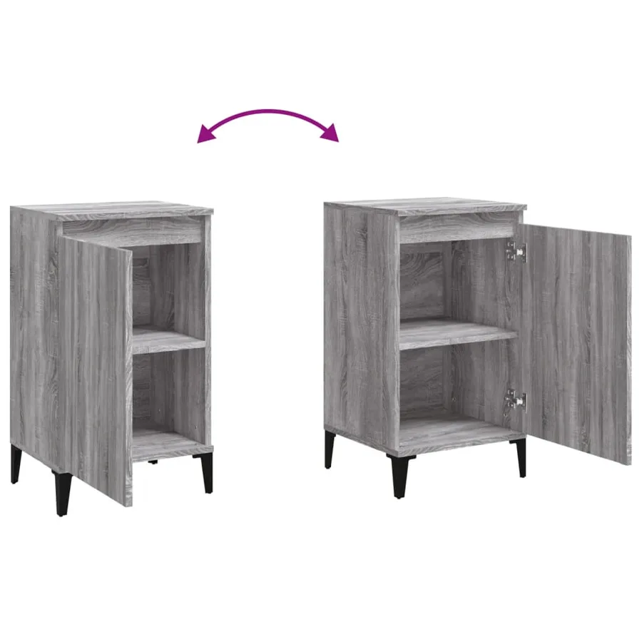 Table de chevet sonoma gris 40x35x70 cm bois d'ingénierie - 8