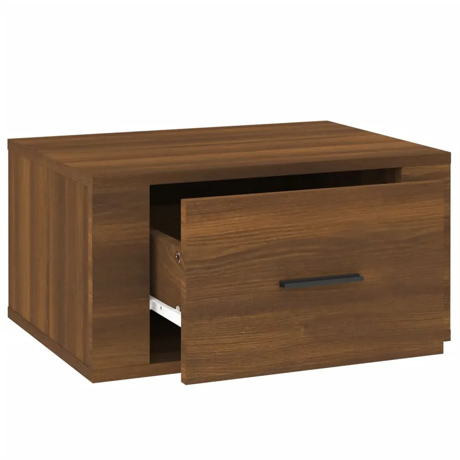 Table de chevet murale Chêne marron 50x36x25 cm - 7