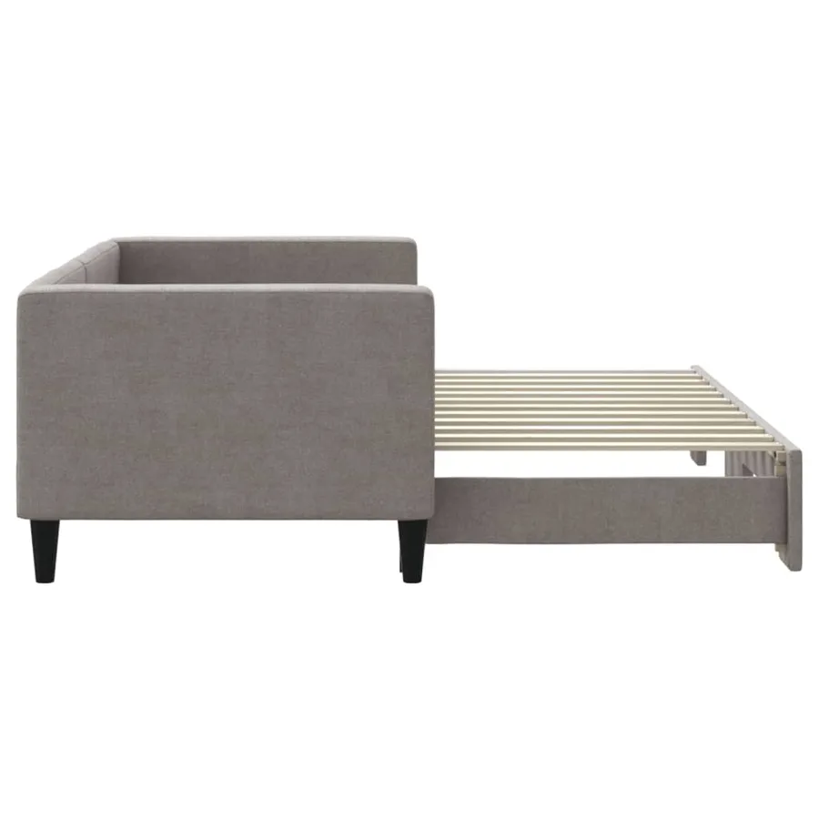 Lit de jour avec gigogne sans matelas taupe 80x200 cm - 4