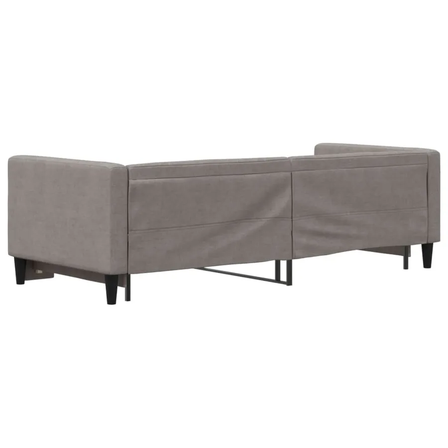 Lit de jour avec gigogne sans matelas taupe 80x200 cm - 5