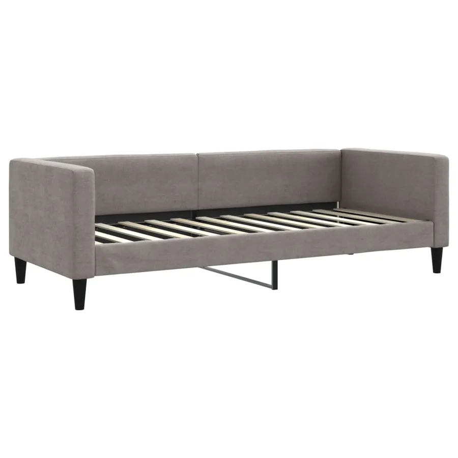 Lit de jour avec gigogne sans matelas taupe 80x200 cm - 6