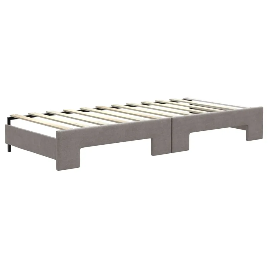 Lit de jour avec gigogne sans matelas taupe 80x200 cm - 8