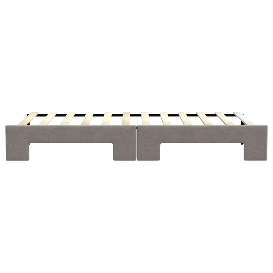 Lit de jour avec gigogne sans matelas taupe 80x200 cm - 9