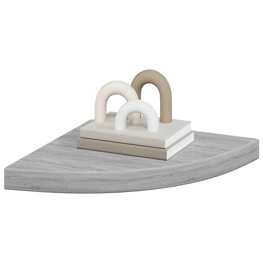 Étagères d'angle murales 4 pcs Gris béton 35x35x3,8 cm MDF - 4