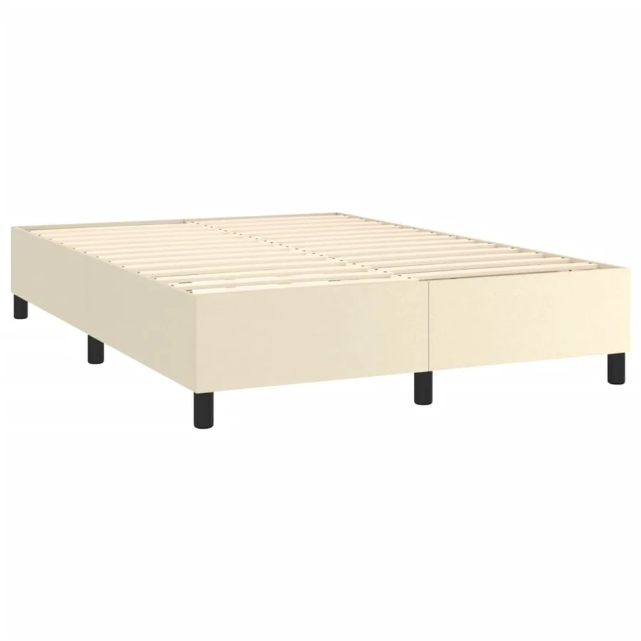 Sommier à lattes de lit avec matelas Crème 140x190cm Similicuir - 4