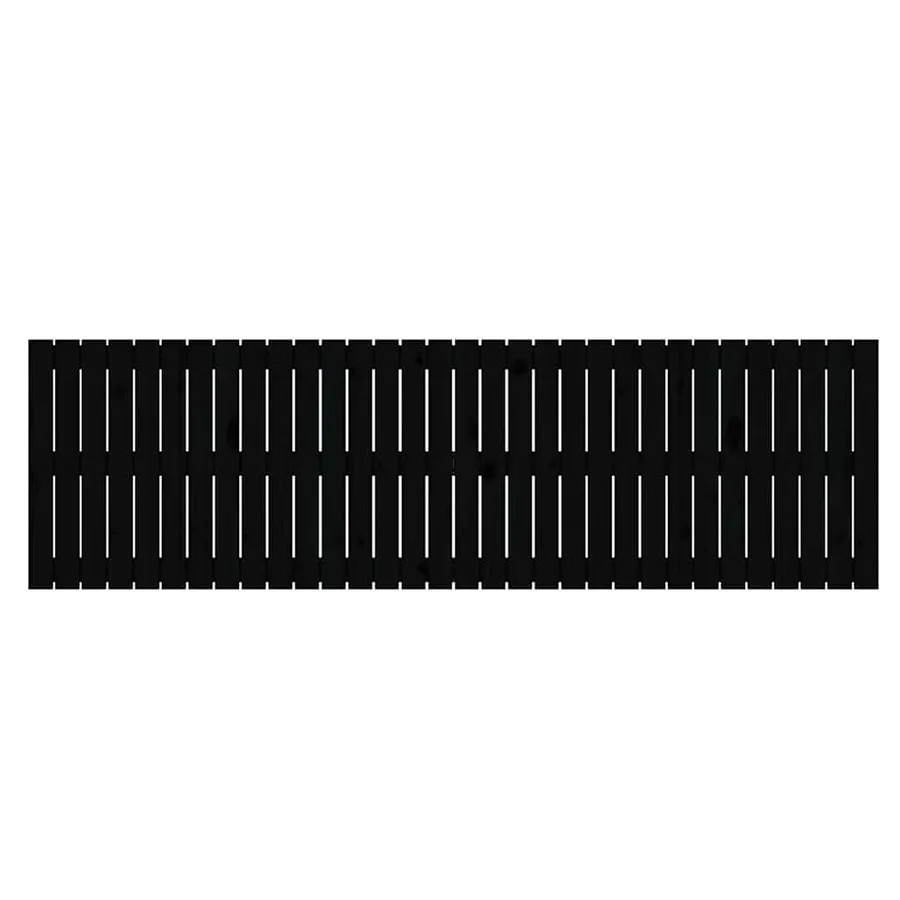 Tête de lit murale Noir 204x3x60 cm Bois massif de pin - 4