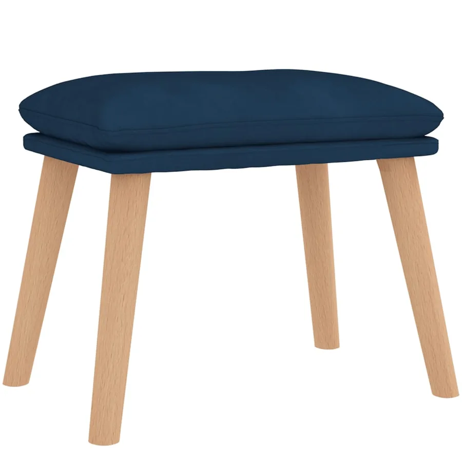 Chaise de relaxation avec tabouret Bleu Velours - 5