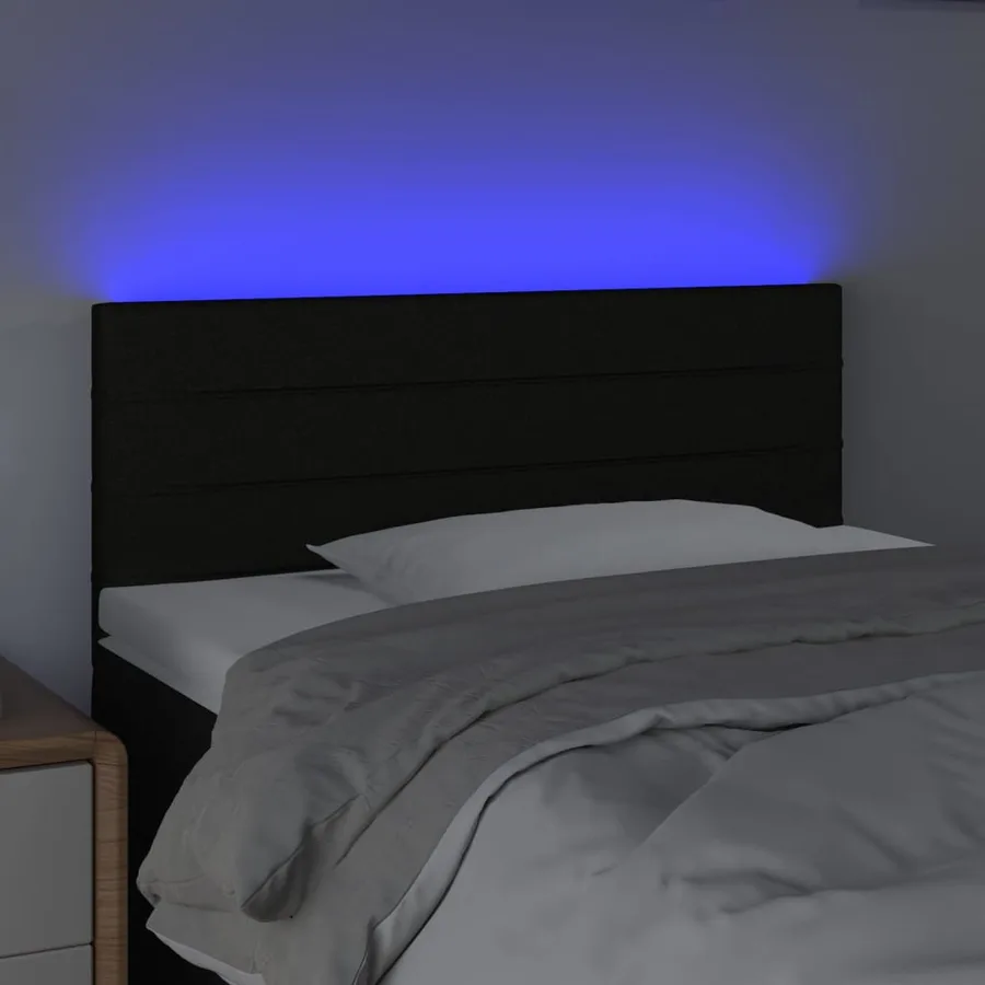 Tête de lit à LED Noir 90x5x78/88 cm Tissu - 3