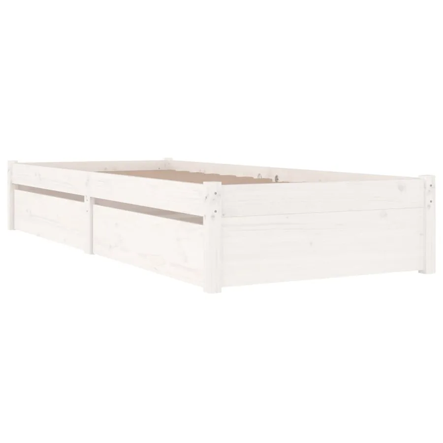 Cadre de lit sans matelas avec tiroirs blanc - 3