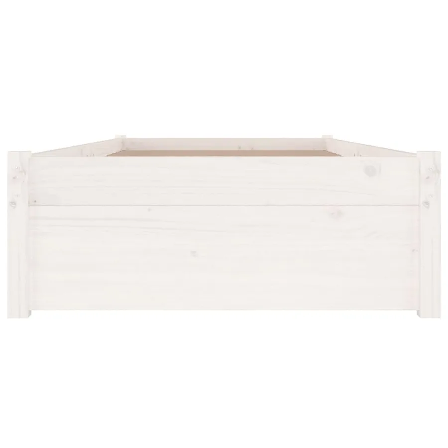 Cadre de lit sans matelas avec tiroirs blanc - 5