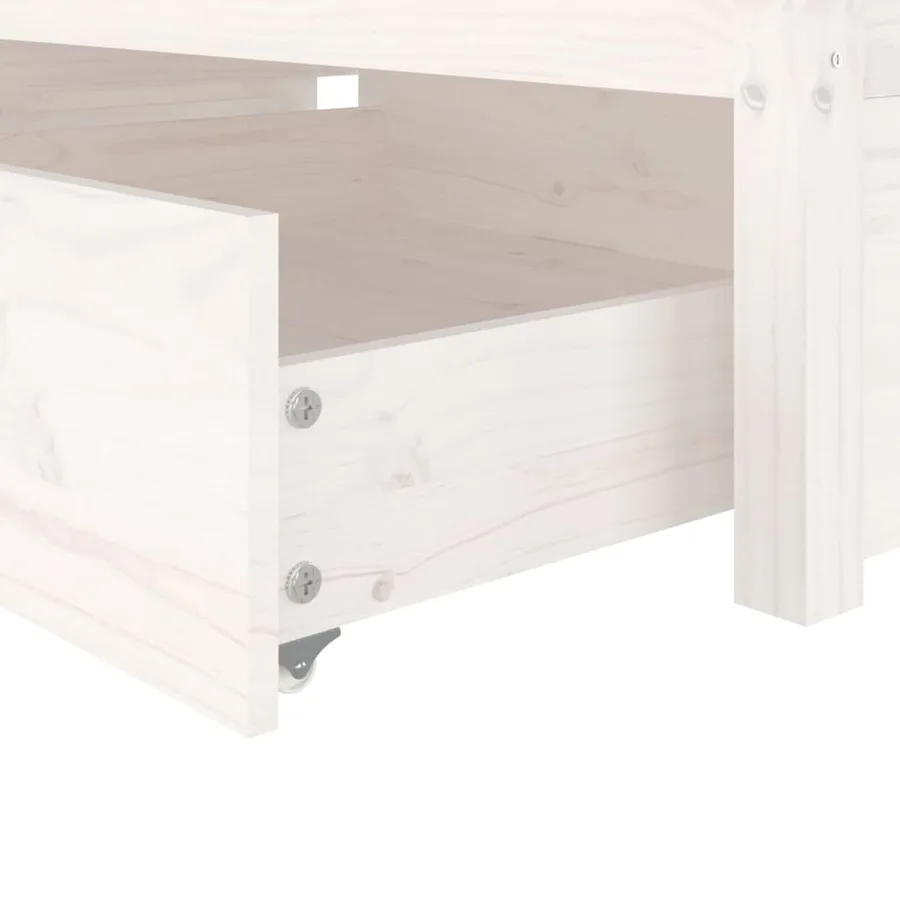 Cadre de lit sans matelas avec tiroirs blanc - 7
