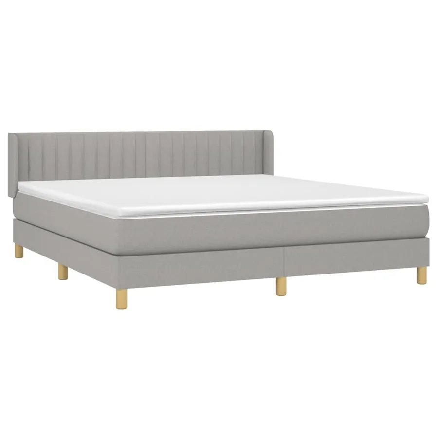 Sommier à lattes de lit avec matelas Gris clair 160x200cm Tissu - 3