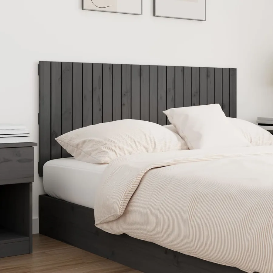 Tête de lit murale Gris 140x3x60 cm Bois massif de pin - 3