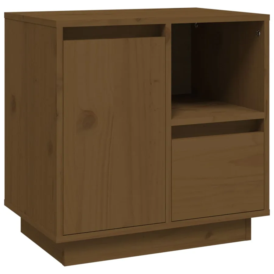 Table de chevet Marron miel 50x34x50 cm Bois de pin massif - 2