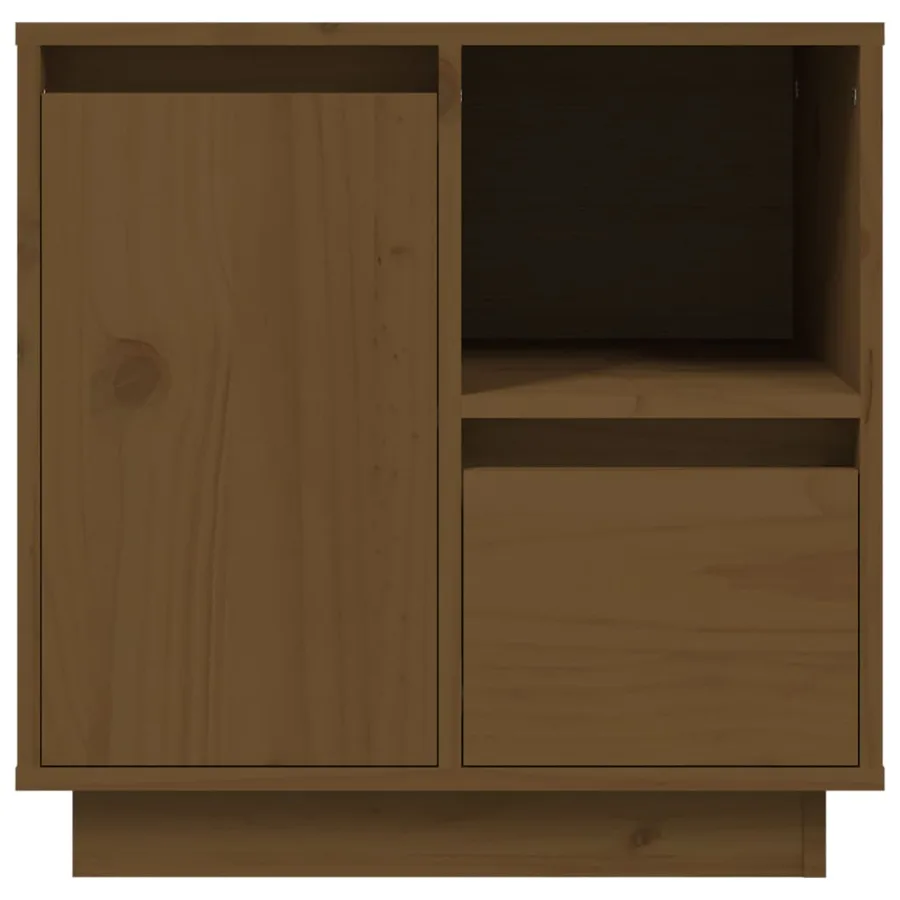 Table de chevet Marron miel 50x34x50 cm Bois de pin massif - 6