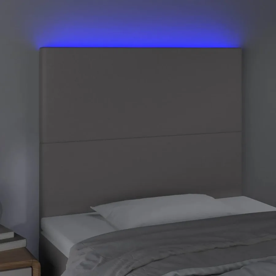 Tête de lit à LED Gris 90x5x118/128 cm Similicuir - 3