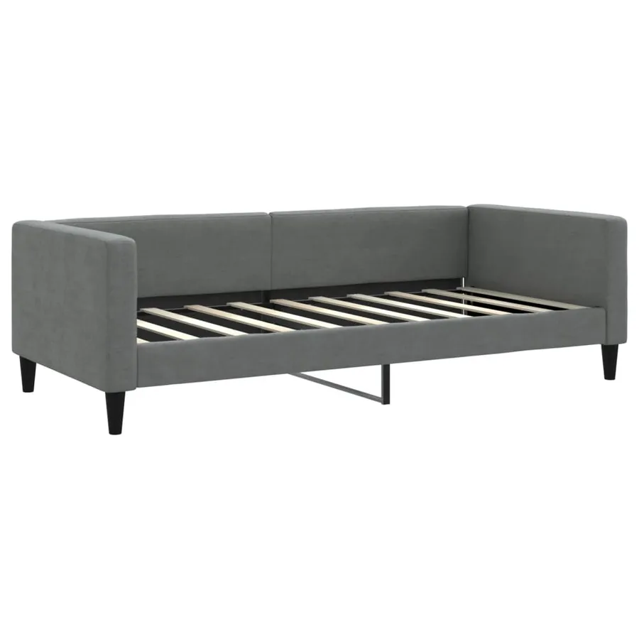 Lit de repos sans matelas gris foncé 90x190 cm tissu - 2