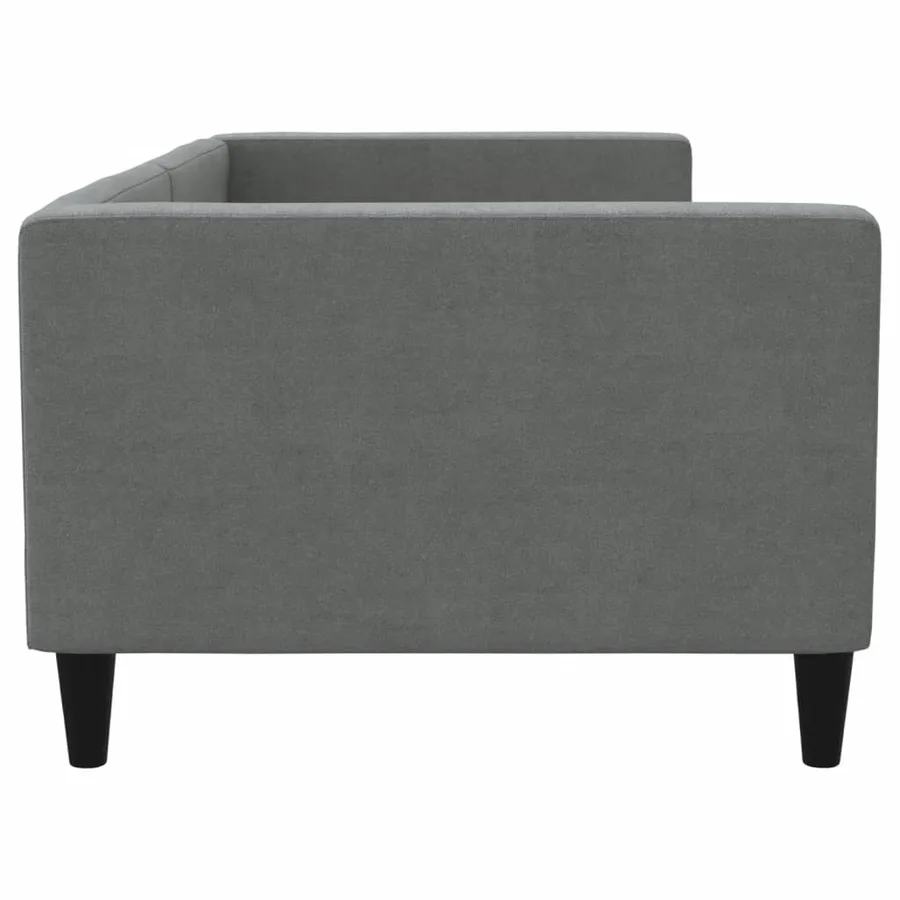Lit de repos sans matelas gris foncé 90x190 cm tissu - 4