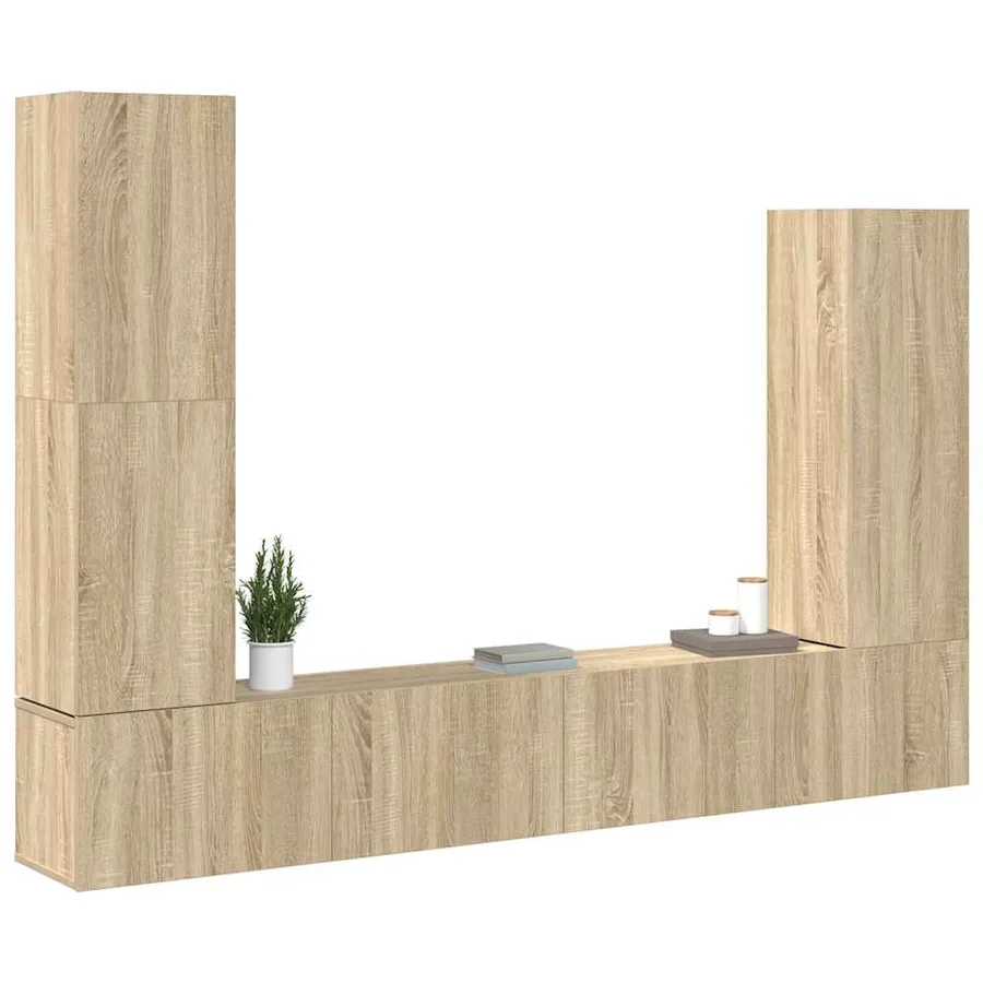 Ensemble de meubles TV 4 pcs Chêne sonoma Bois d'ingénierie - 3