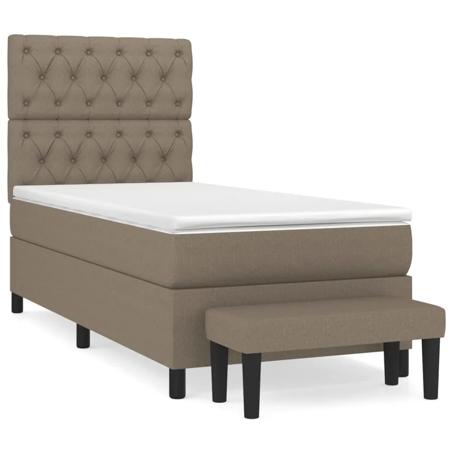 Sommier à lattes de lit avec matelas Taupe 80x200 cm Tissu - 2