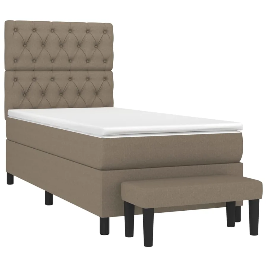 Sommier à lattes de lit avec matelas Taupe 80x200 cm Tissu - 3