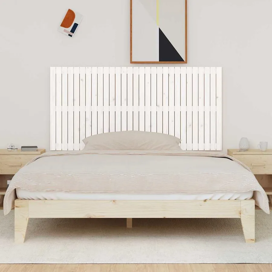 Tête de lit murale Blanc 185x3x90 cm Bois massif de pin - 3