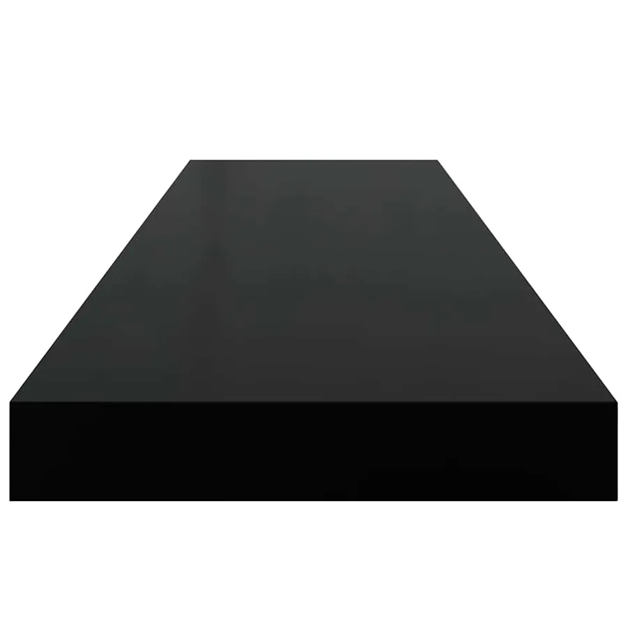 Étagère murale flottante Noir brillant 90x23,5x3,8 cm MDF - 7