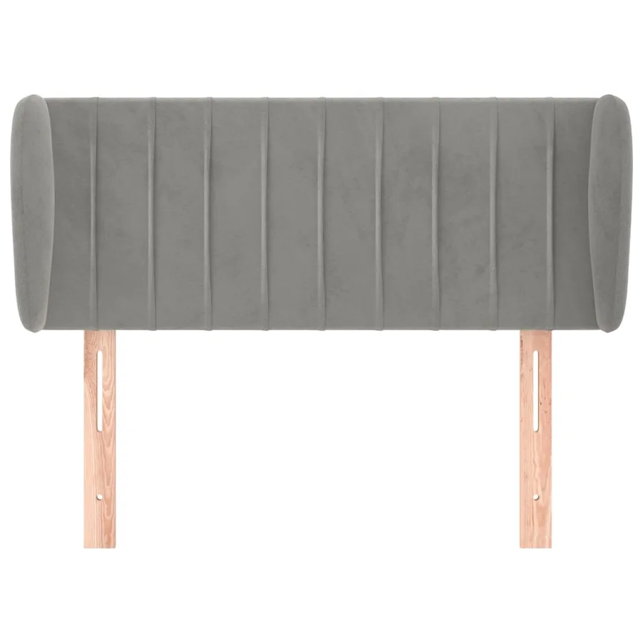Tête de lit avec oreilles Gris clair 93x23x78/88 cm Velours - 3