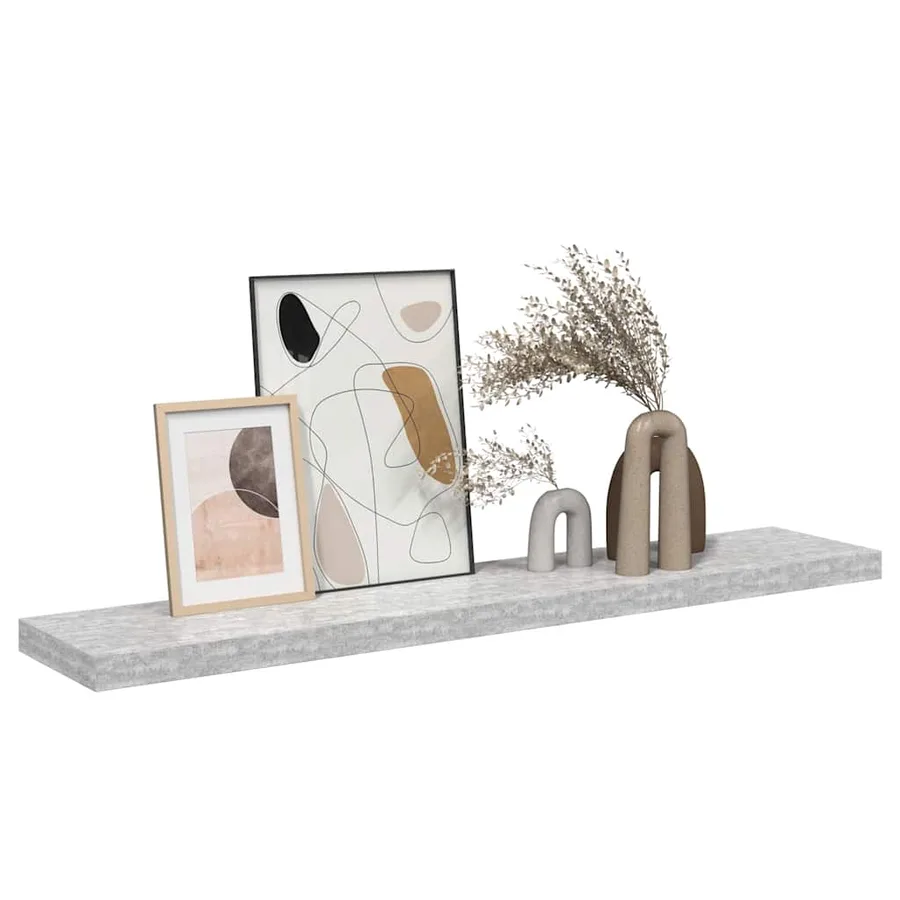 Étagère murale flottante Gris béton 120x23,5x3,8 cm MDF - 5