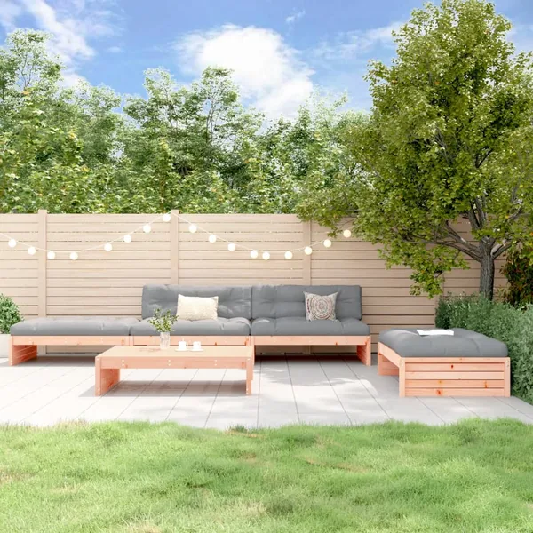 Salon de jardin 5 pcs avec coussins bois massif douglas