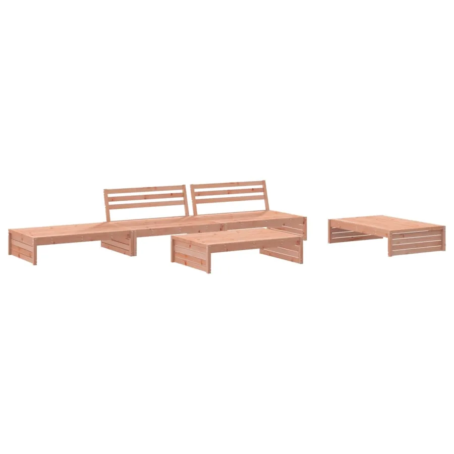 Salon de jardin 5 pcs avec coussins bois massif douglas - 3