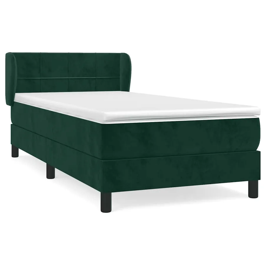 Sommier à lattes de lit avec matelas Vert foncé 90x200 cm - 2