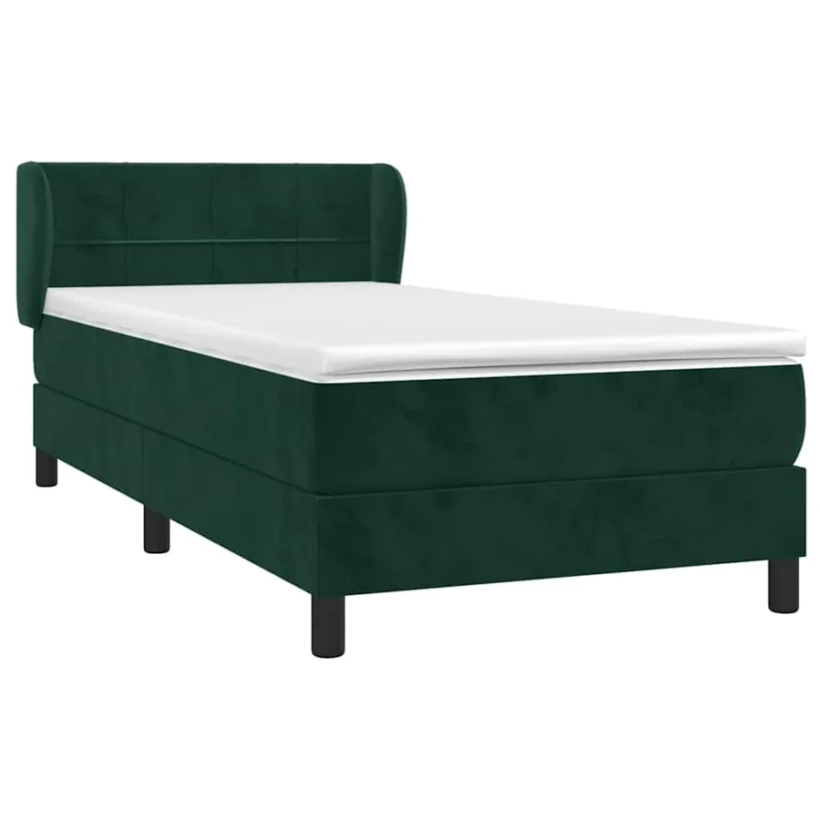 Sommier à lattes de lit avec matelas Vert foncé 90x200 cm - 3