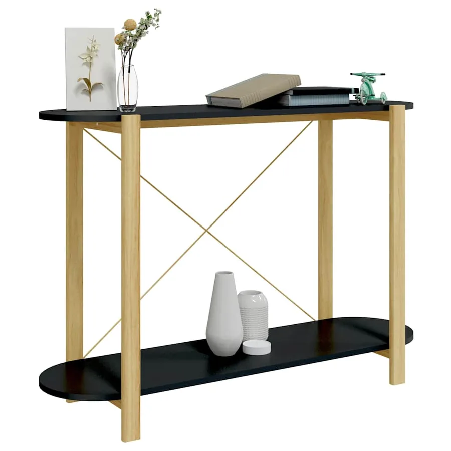 Table console Noir 110x38x75 cm Bois d'ingénierie - 4