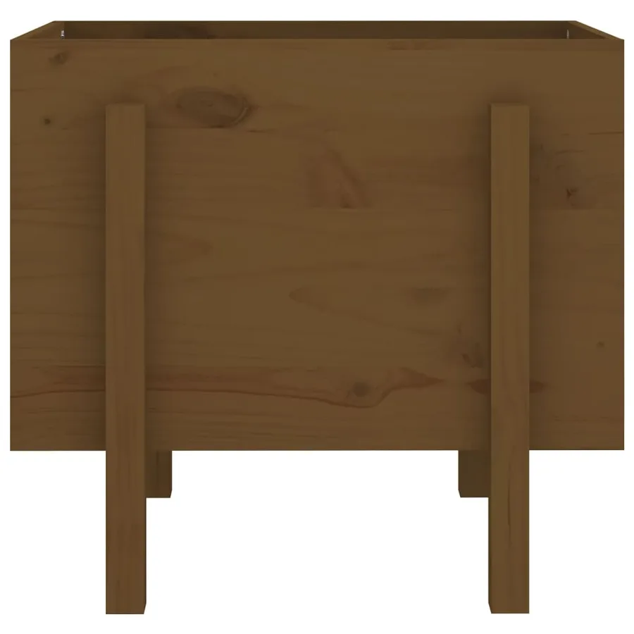 Jardinière marron miel 62x50x57 cm bois massif de pin - 4