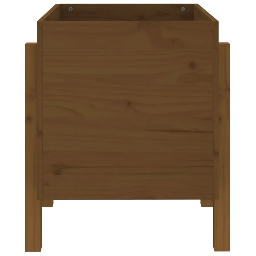 Jardinière marron miel 62x50x57 cm bois massif de pin - 5