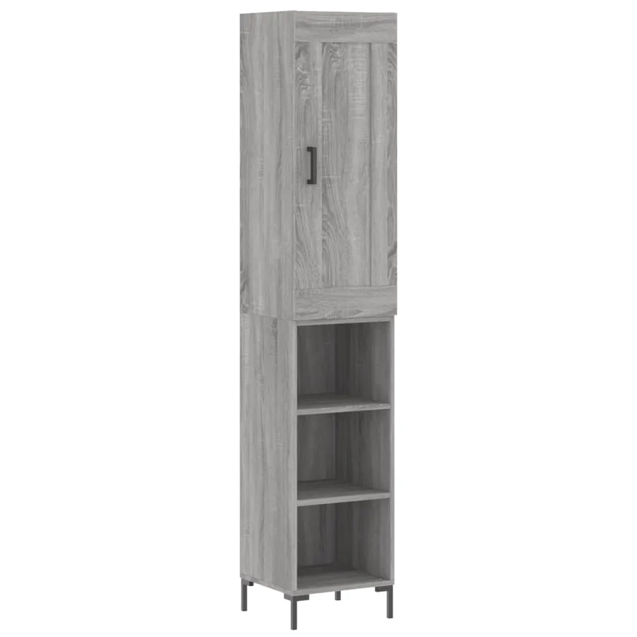 Buffet haut Sonoma gris 34,5x34x180 cm Bois d'ingénierie - 2