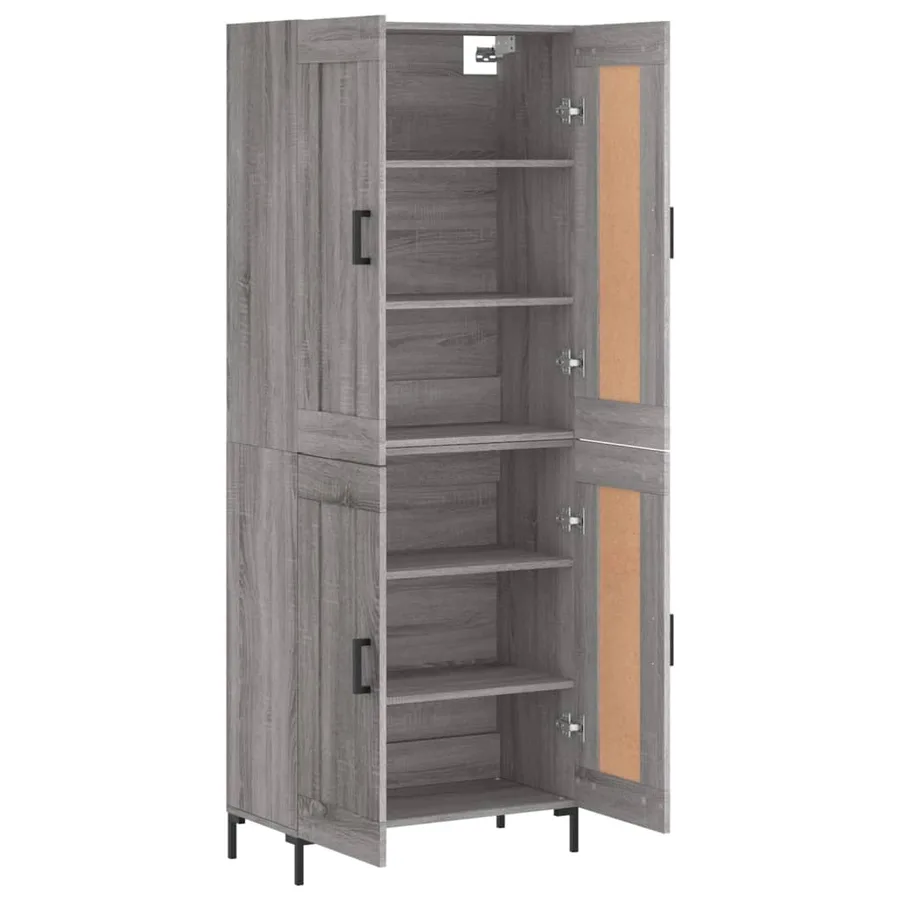 Buffet haut Sonoma gris 69,5x34x180 cm Bois d'ingénierie - 4